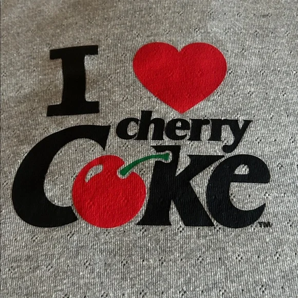 Coca-Cola Cherry 🍒 Black Logo on Heather Gray Tee - Picture 3 of 3